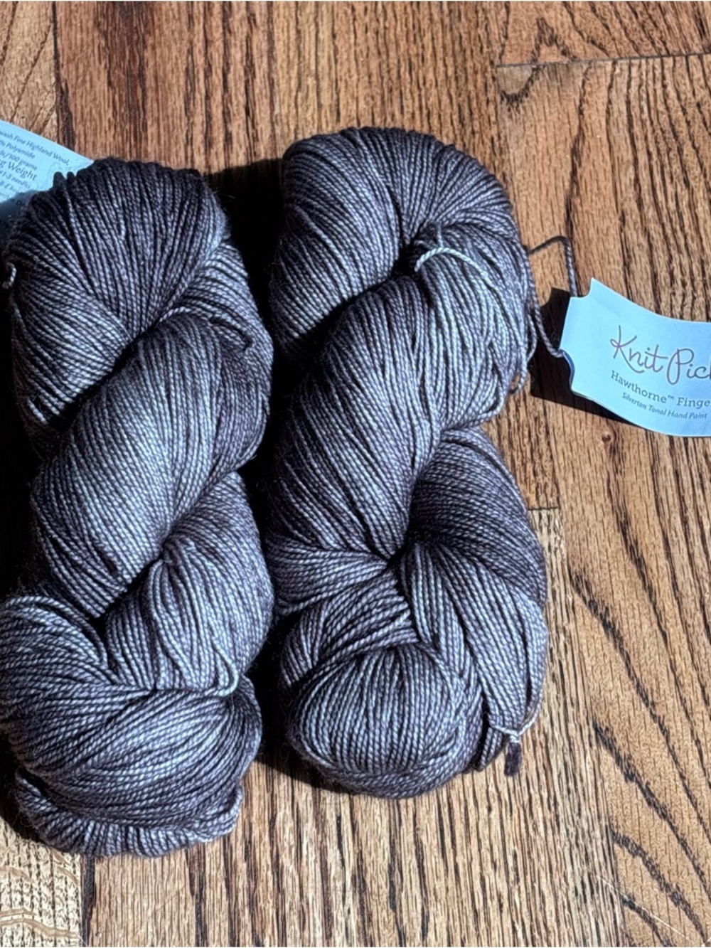 Knit Picks Yarn Lot of 2 Hawthorne Fingering Taupe Brown Superwash Wool Blend